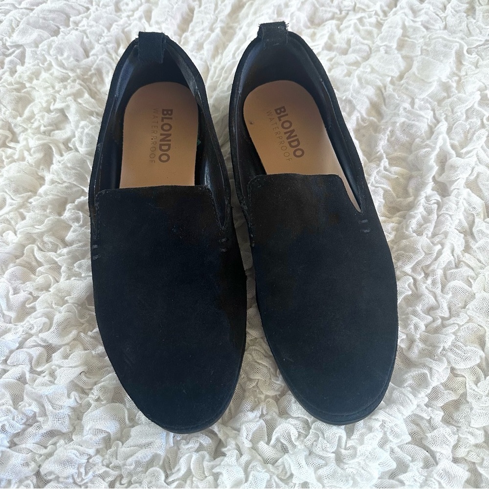 Blondo Bridget Waterproof Loafers Black Nubuck Leather Women’s 8.5 - Picture 2 of 11